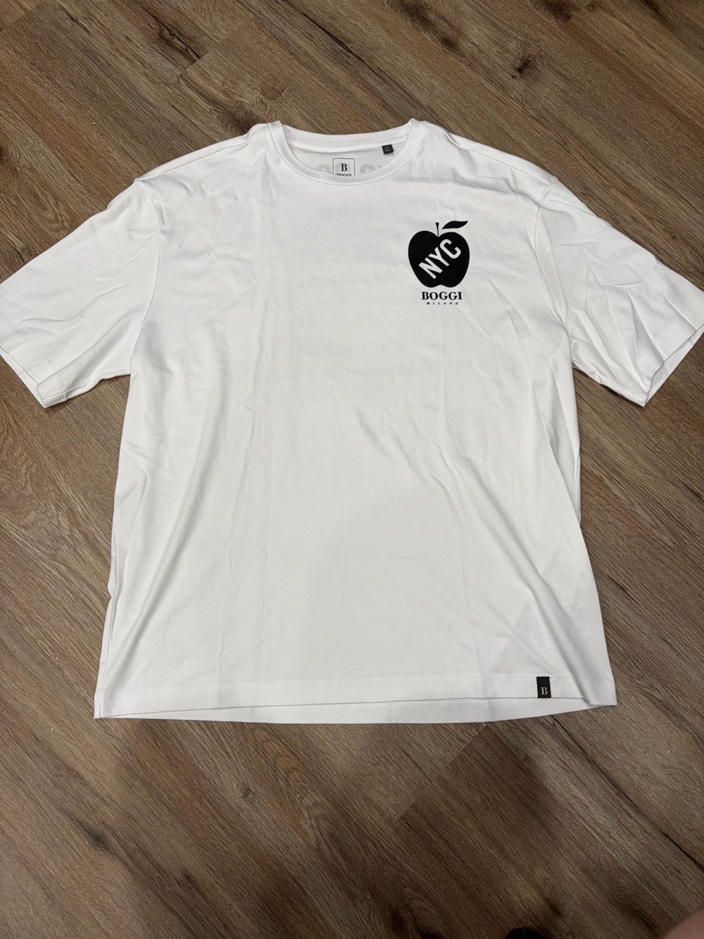 Boggi Milano White NYC Logo Short-Sleeve Tee